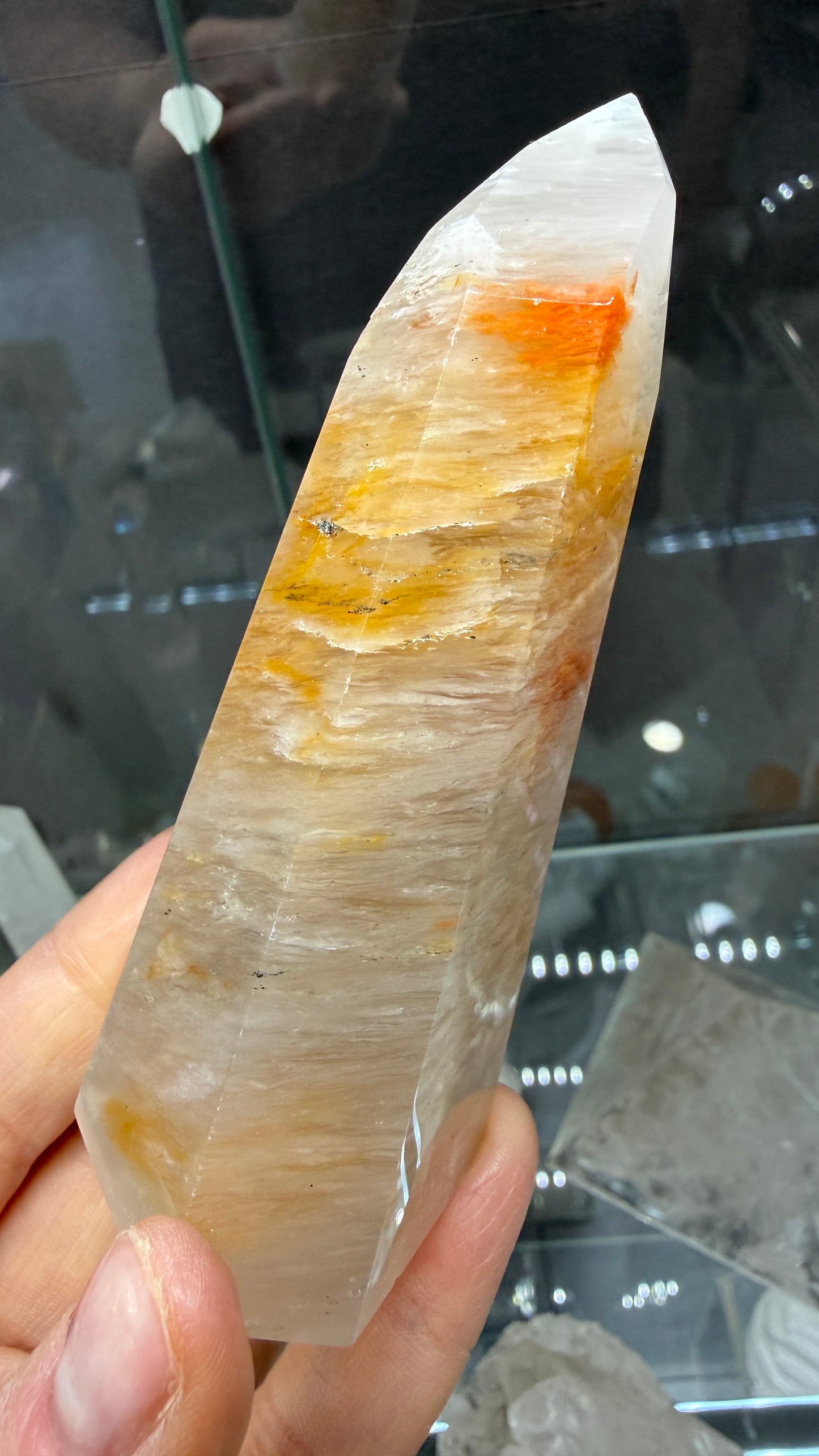 Amphibole Quartz Tower- 3.6 inch tall