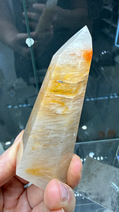 Amphibole Quartz Tower- 3.6 inch tall
