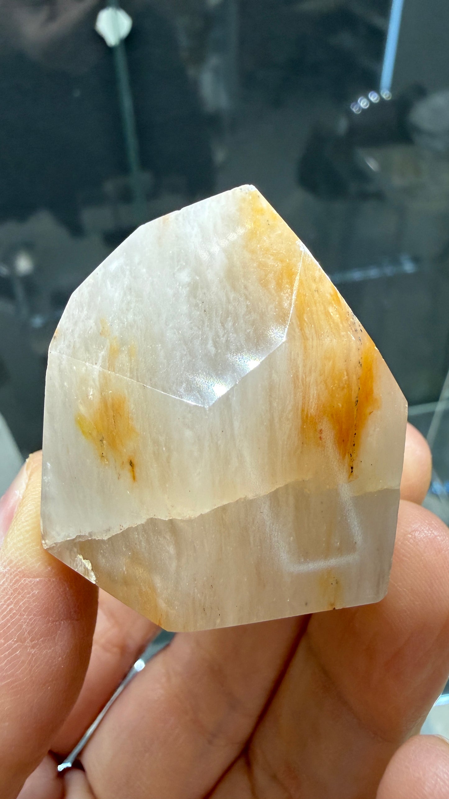 Amphibole Quartz Tower- 1.5 inch tall