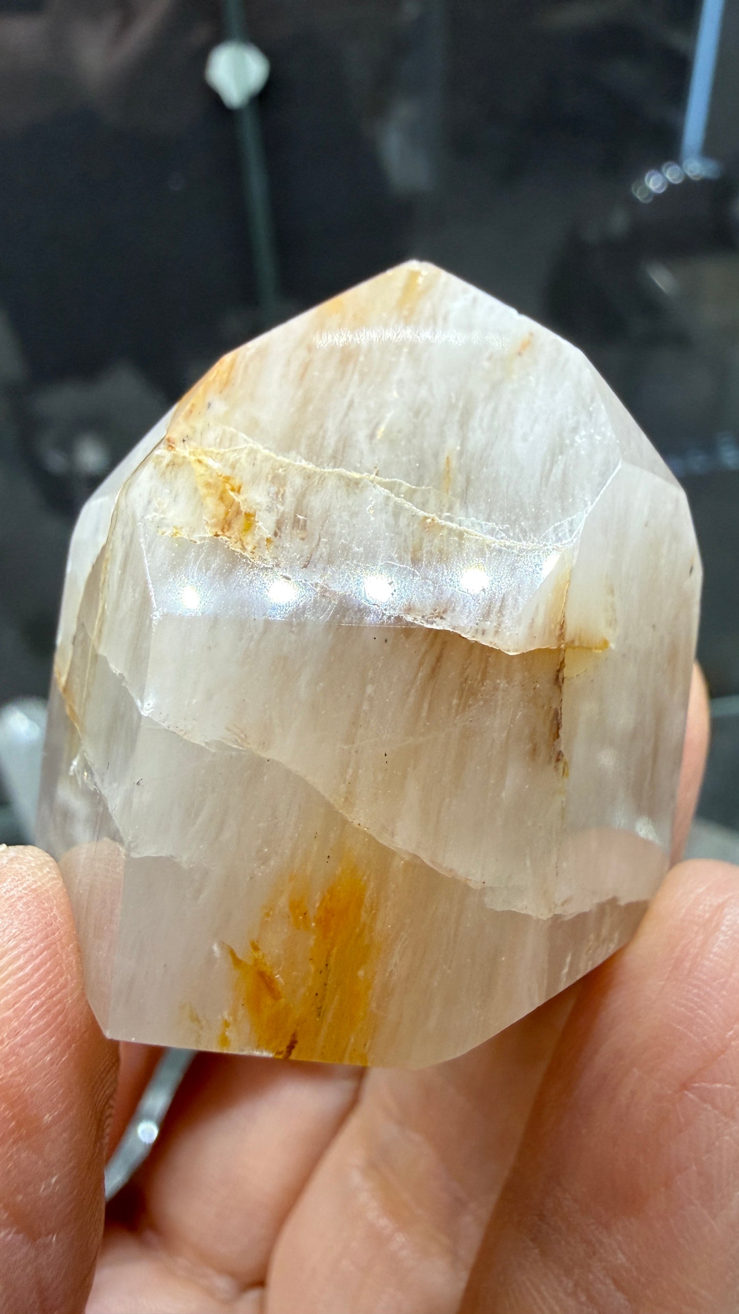 Amphibole Quartz Tower- 1.5 inch tall