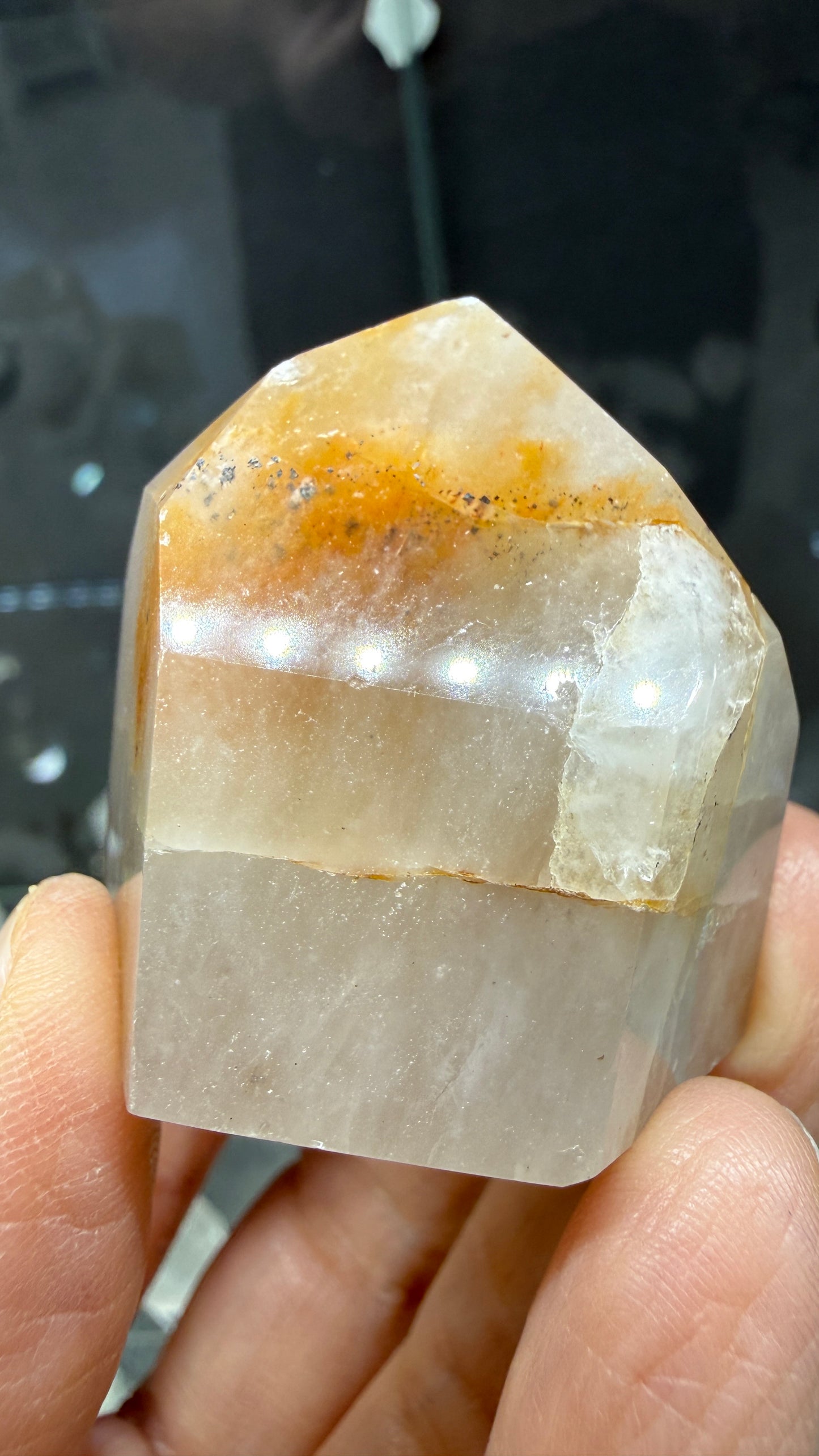 Amphibole Quartz Tower- 1.5 inch tall