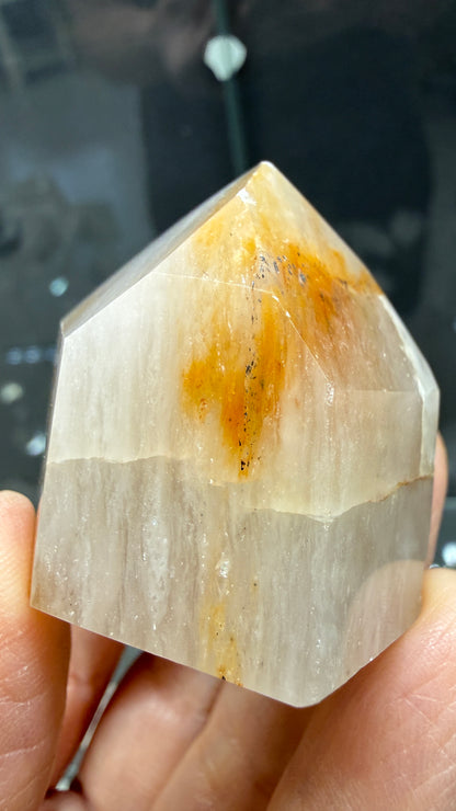 Amphibole Quartz Tower- 1.5 inch tall