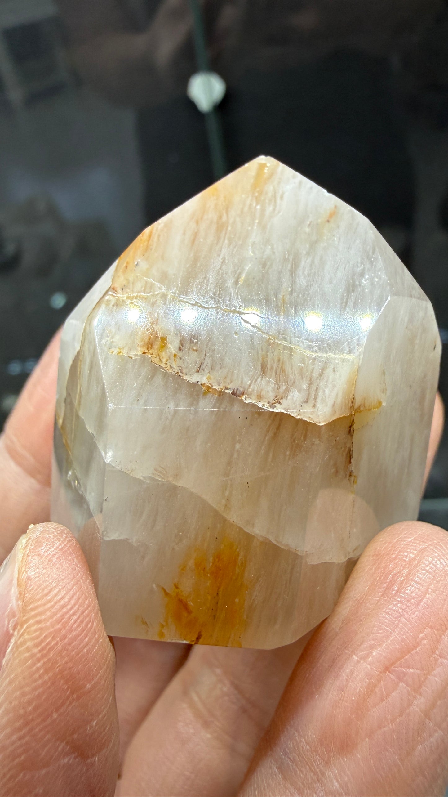 Amphibole Quartz Tower- 1.5 inch tall