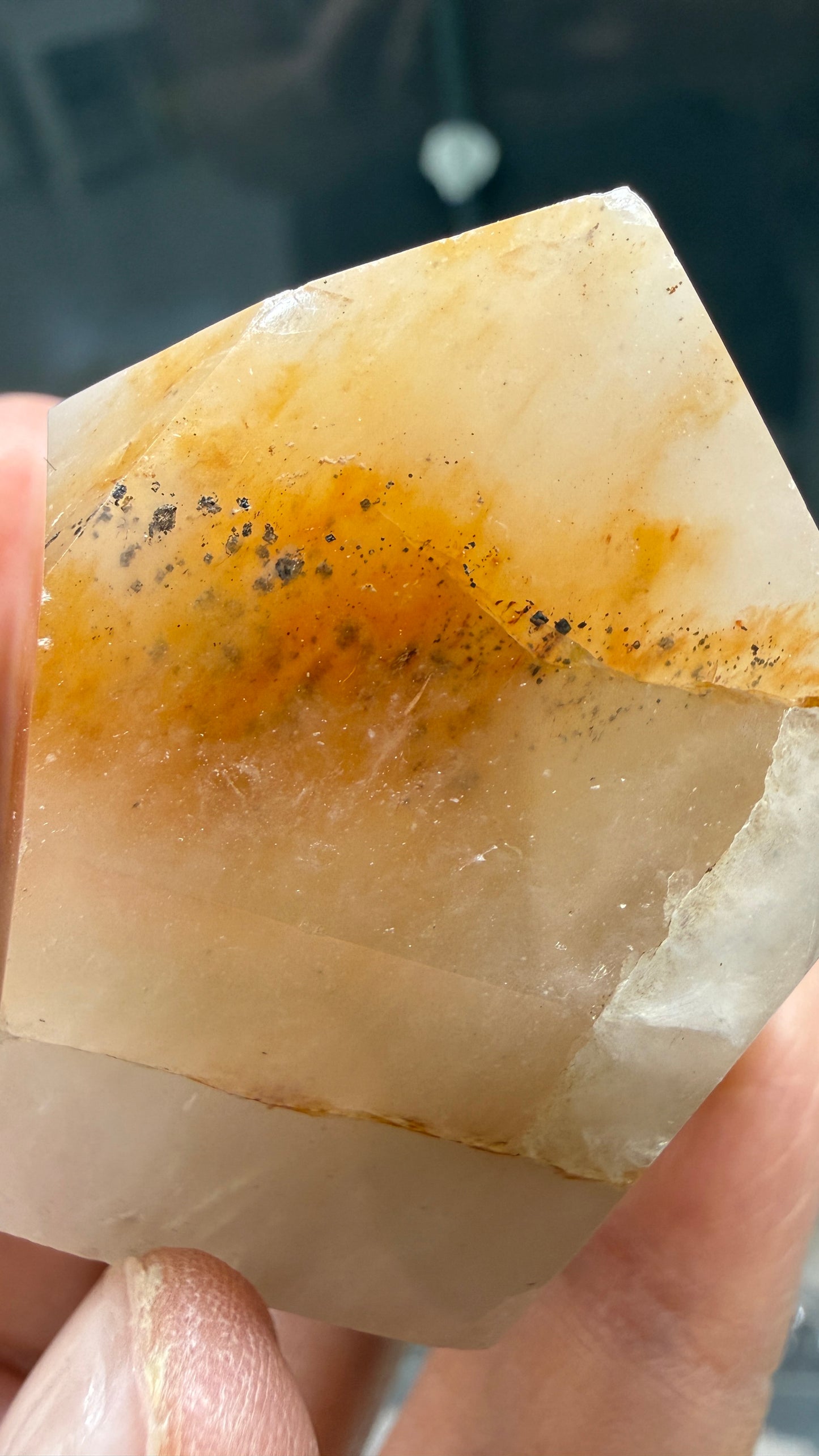 Amphibole Quartz Tower- 1.5 inch tall