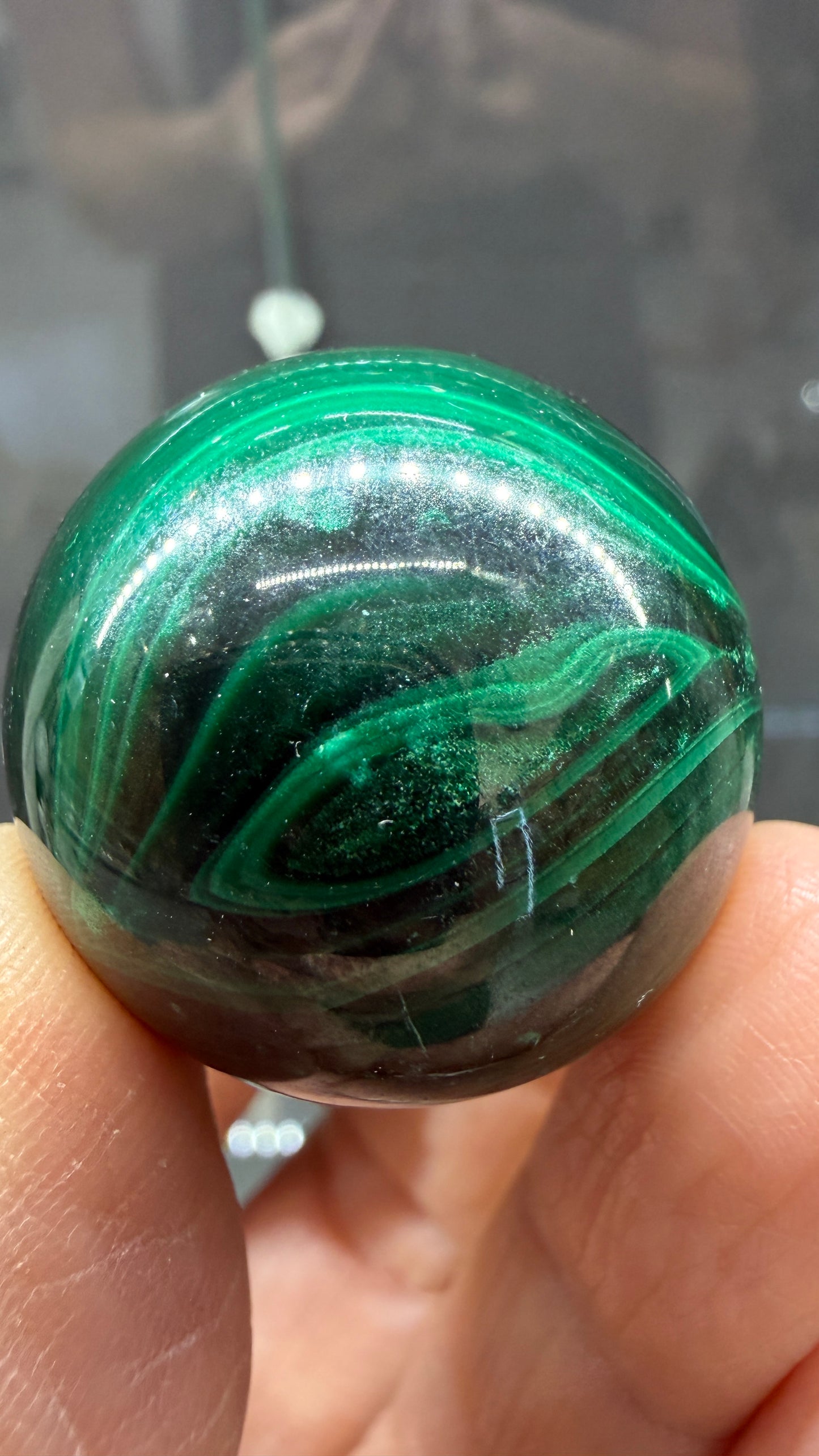 Malachite Sphere- 1.2 inch diameter