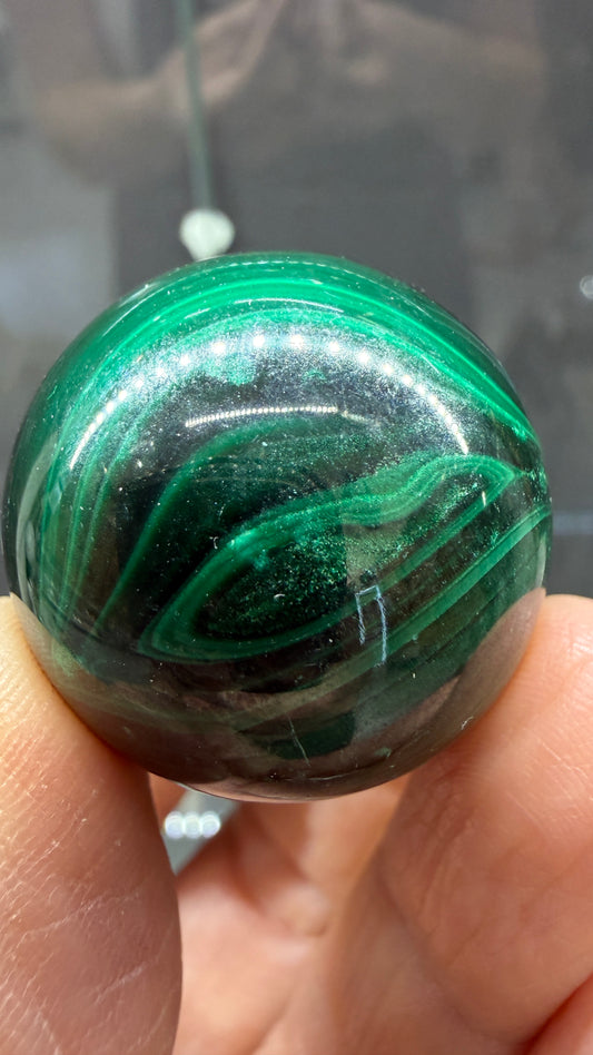 Malachite Sphere- 1.2 inch diameter