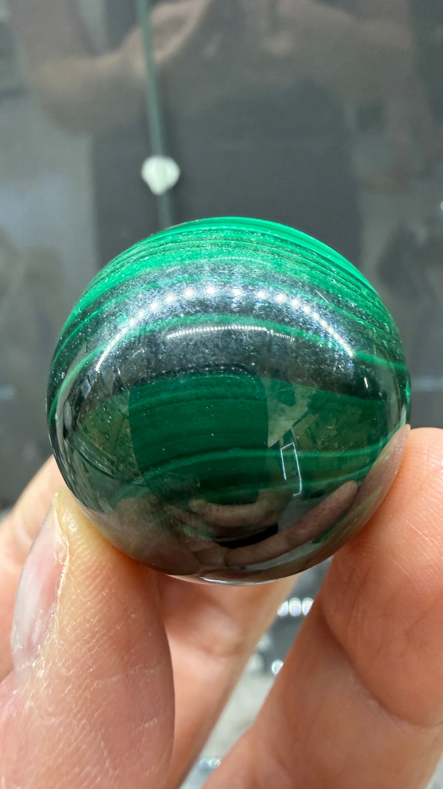 Malachite Sphere- 1.2 inch diameter