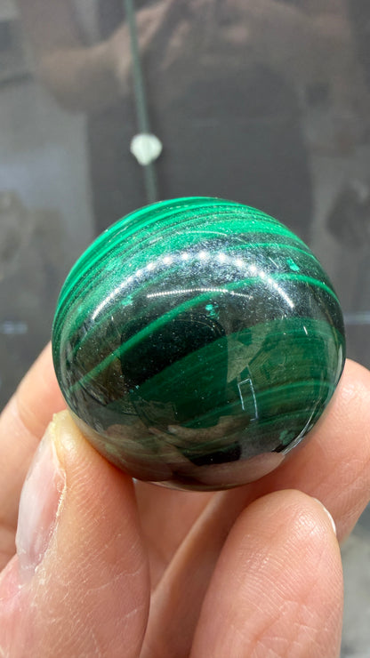 Malachite Sphere- 1.2 inch diameter