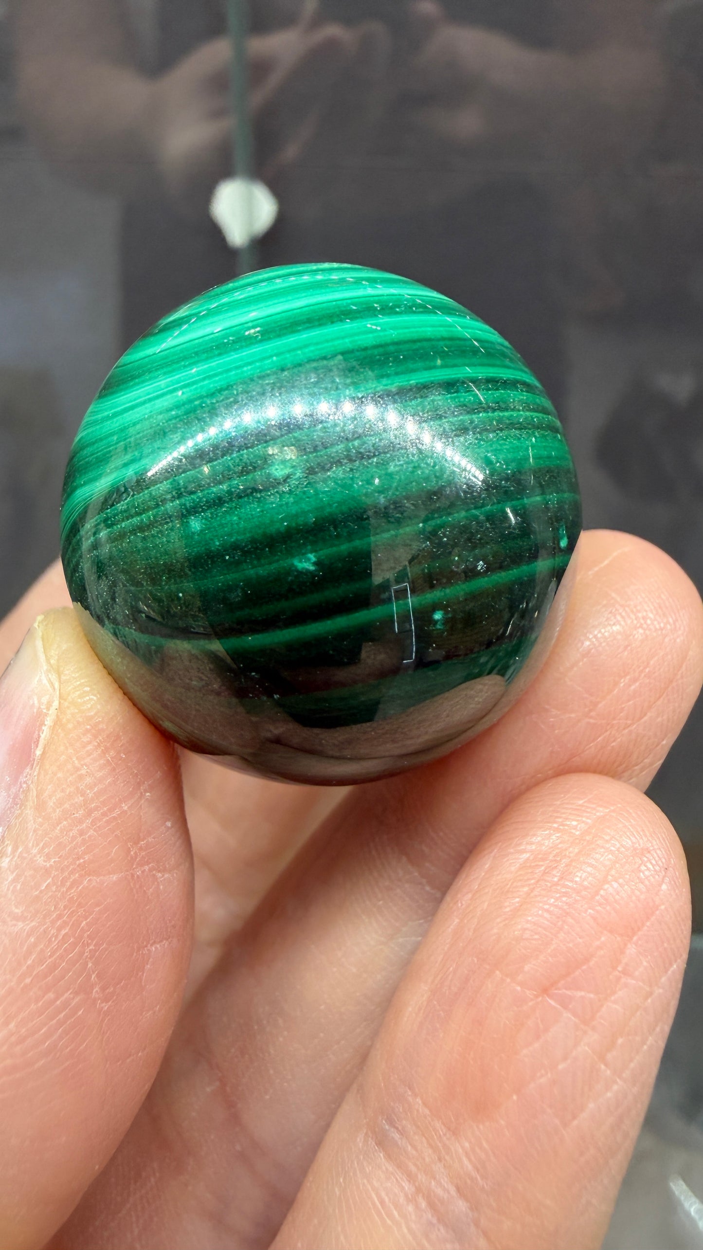 Malachite Sphere- 1.2 inch diameter