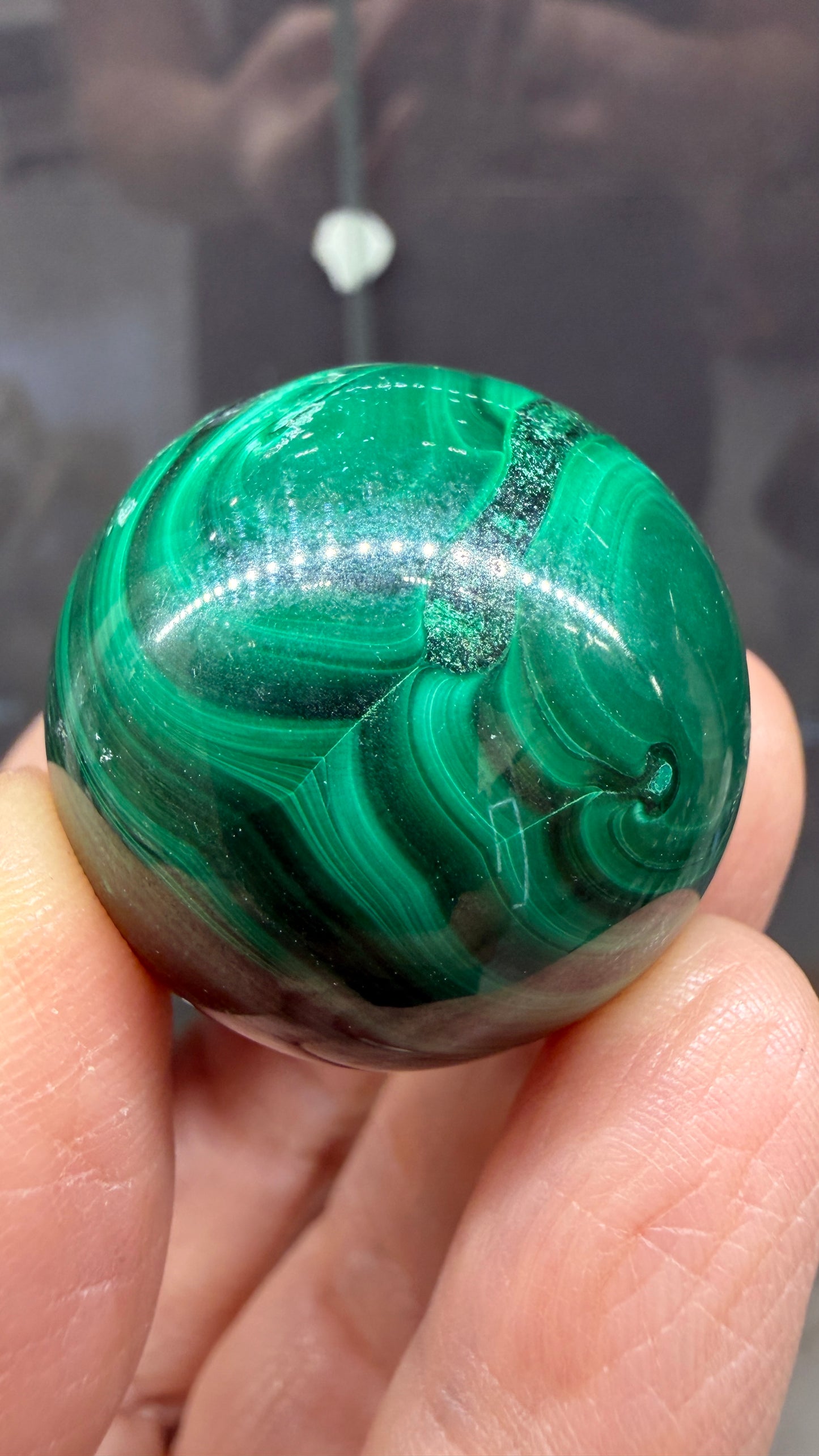 Malachite Sphere- 1.2 inch diameter