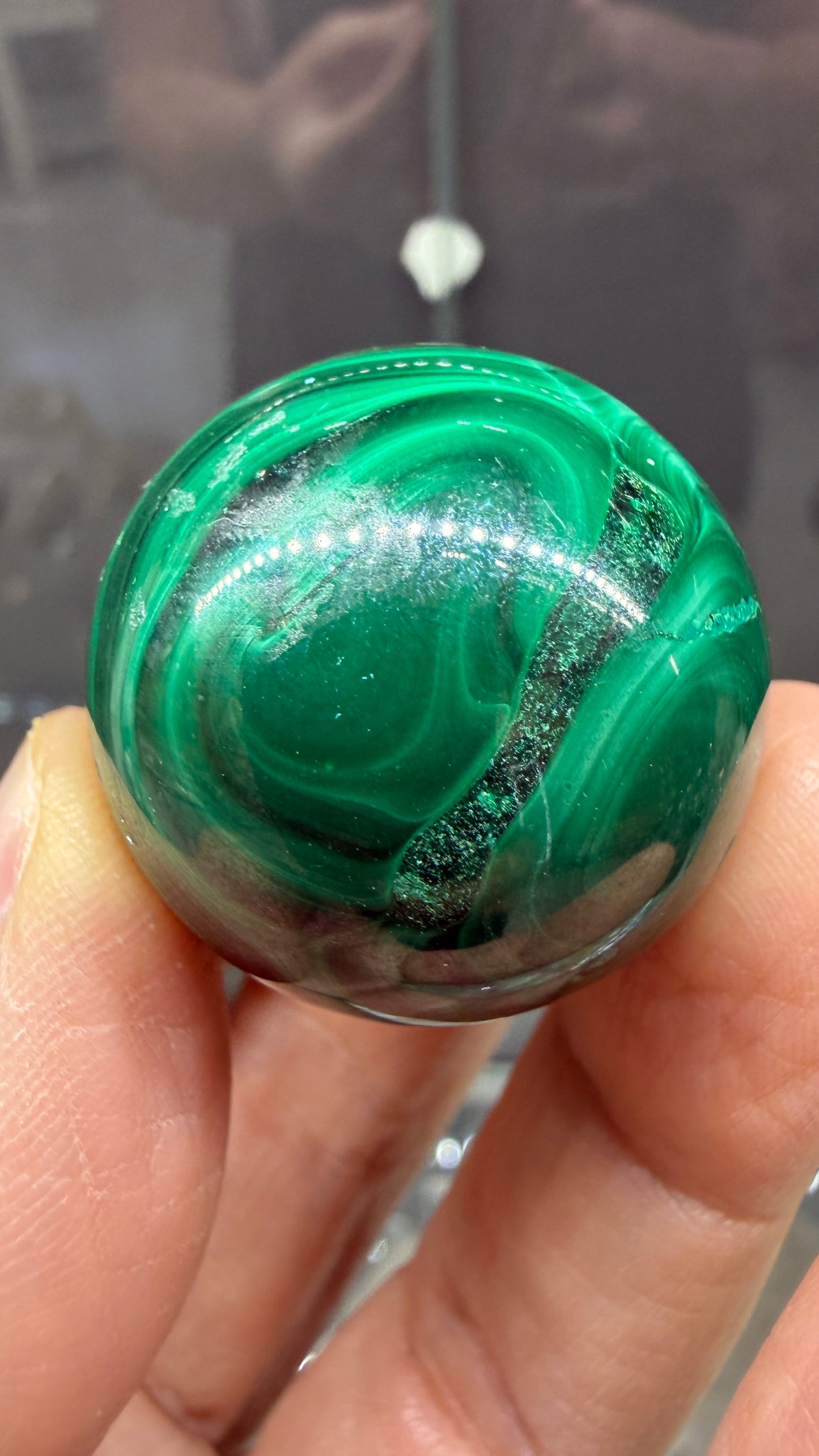 Malachite Sphere- 1.2 inch diameter
