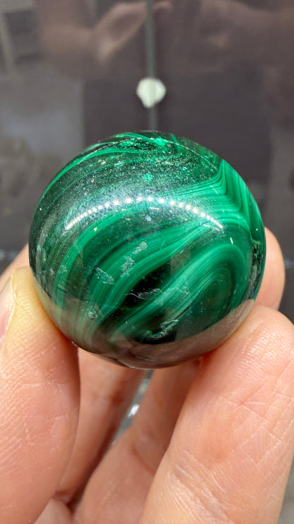 Malachite Sphere- 1.2 inch diameter