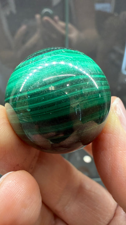 Malachite Sphere- 1.2 inch diameter
