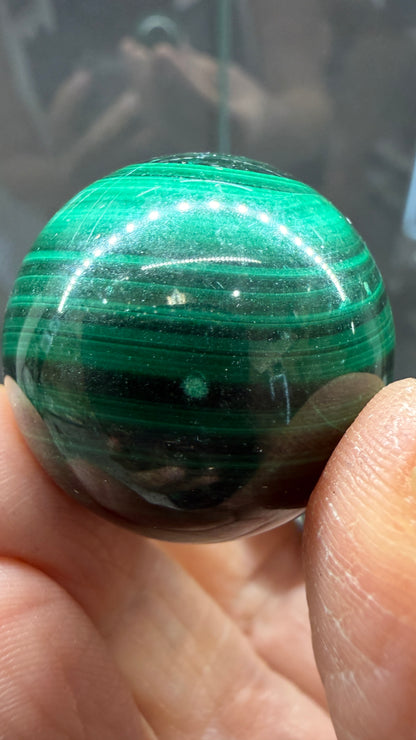 Malachite Sphere- 1.2 inch diameter