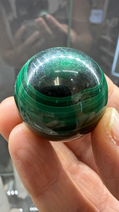 Malachite Sphere- 1.2 inch diameter