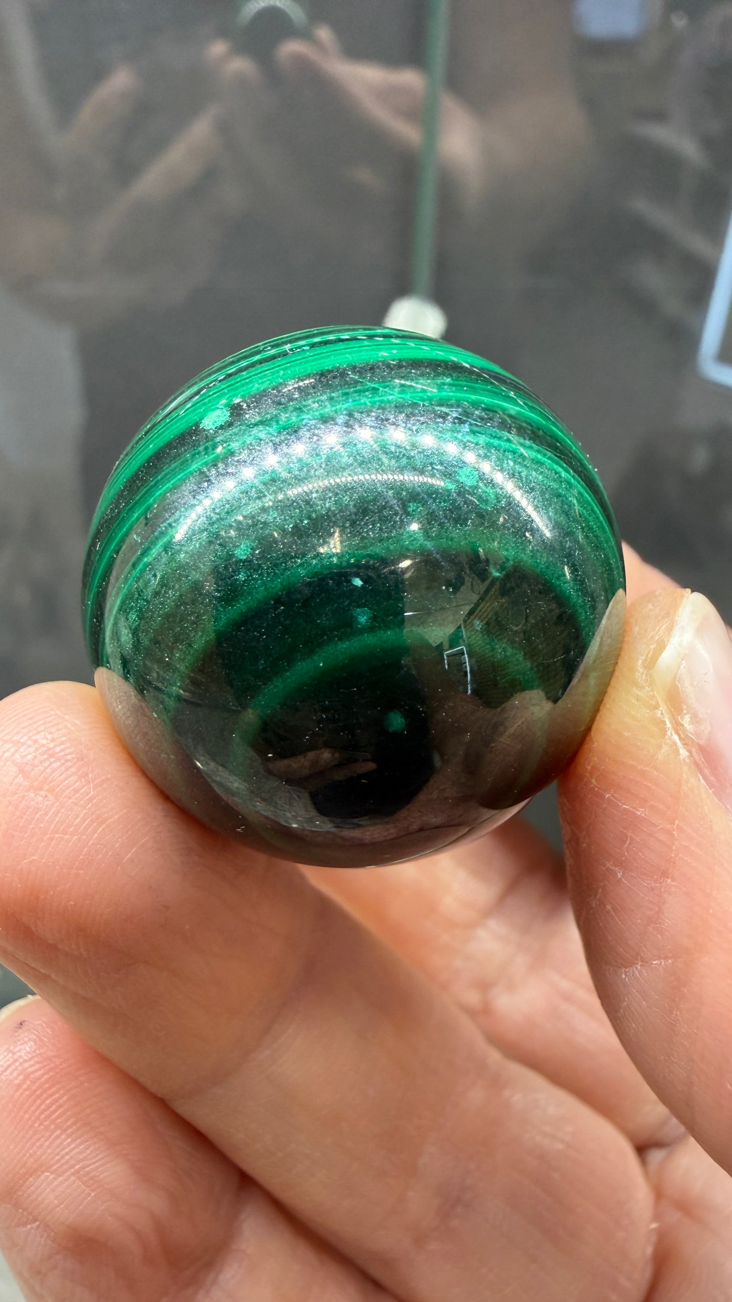 Malachite Sphere- 1.2 inch diameter