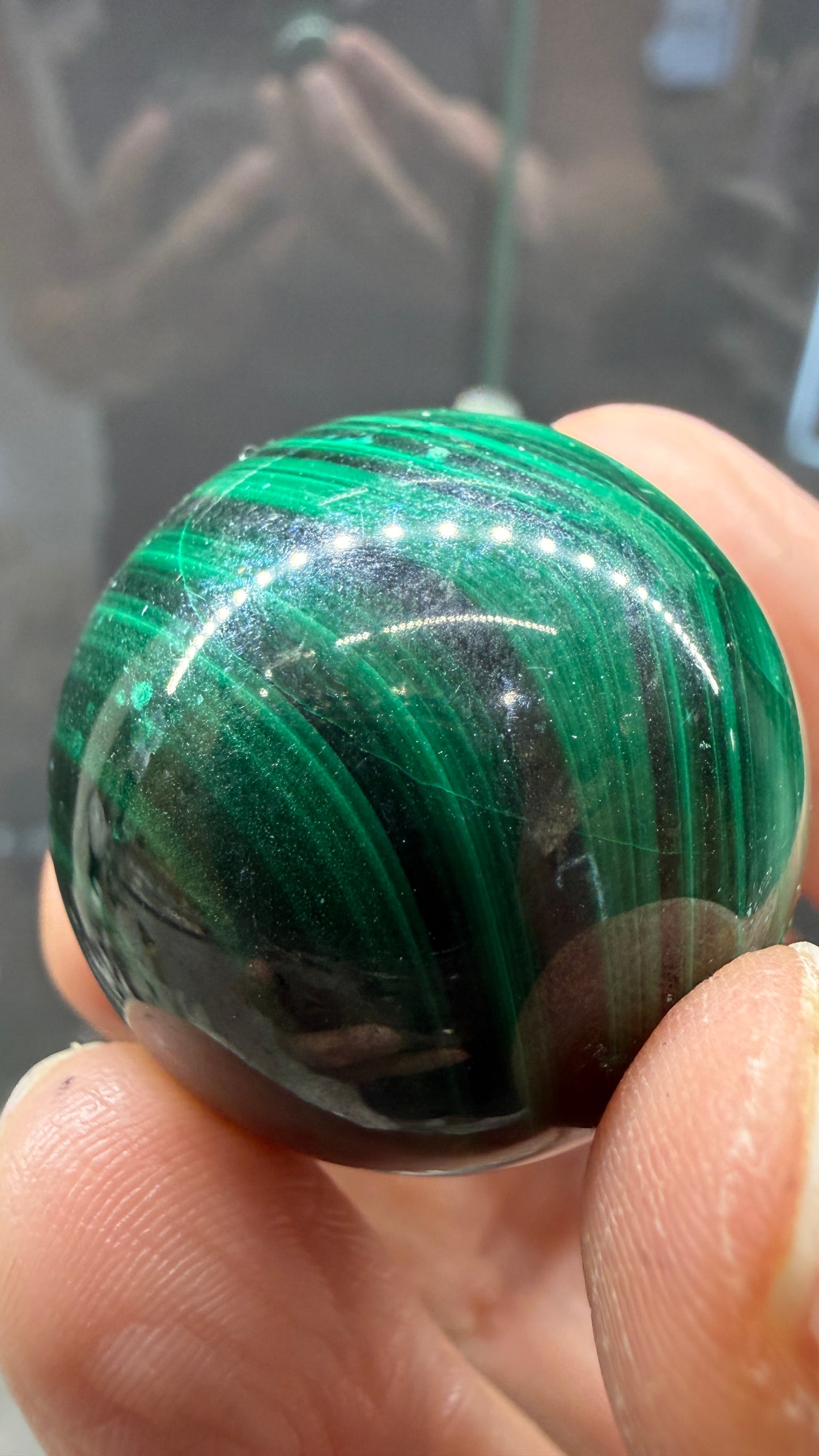 Malachite Sphere- 1.2 inch diameter