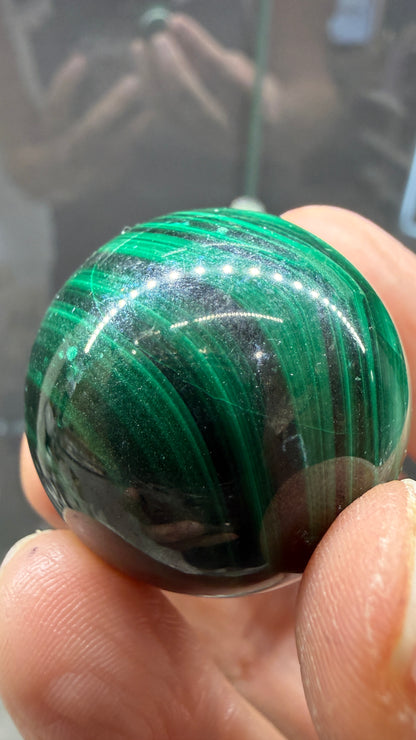 Malachite Sphere- 1.2 inch diameter