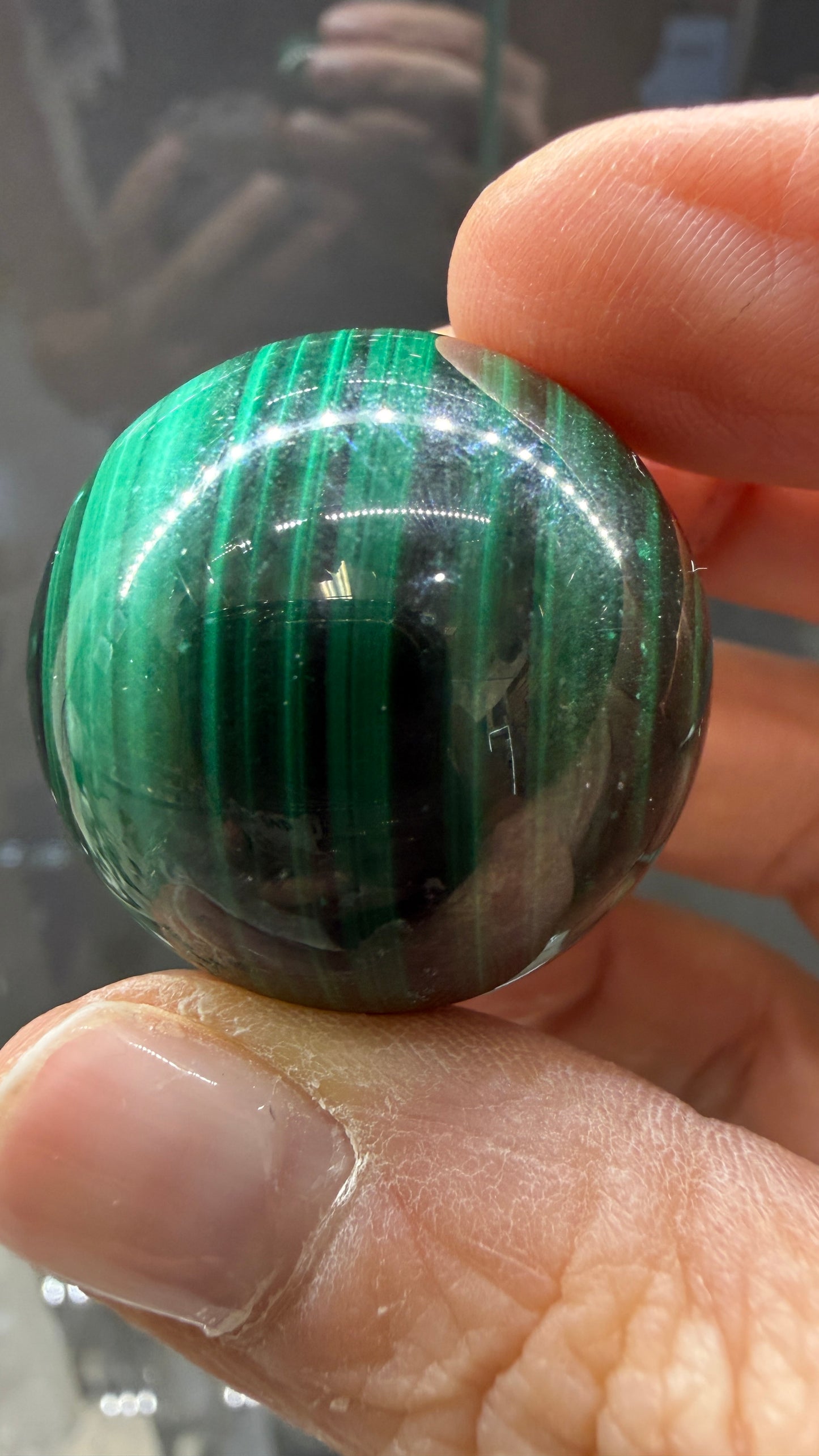Malachite Sphere- 1.2 inch diameter