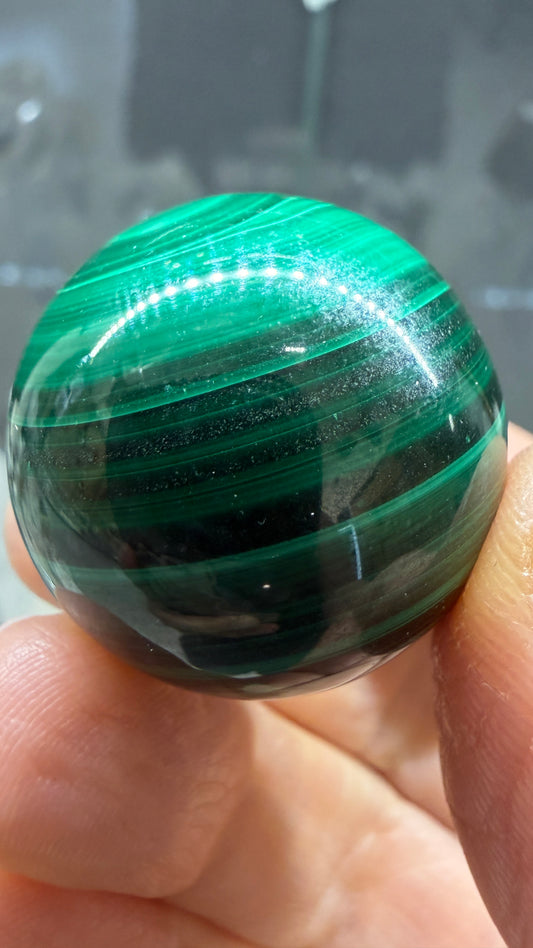 Malachite Sphere- 1.1 inch diameter