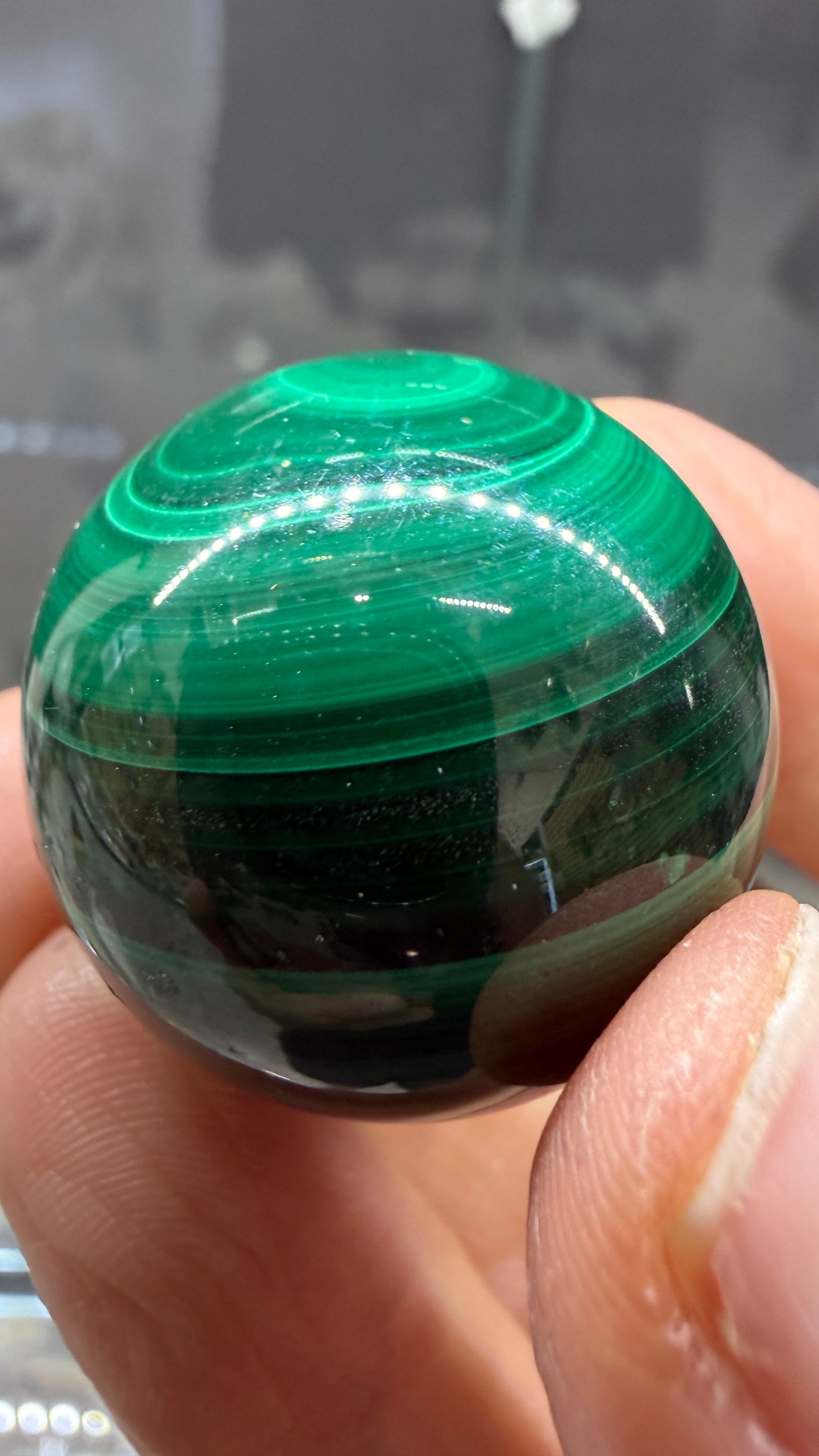 Malachite Sphere- 1.1 inch diameter