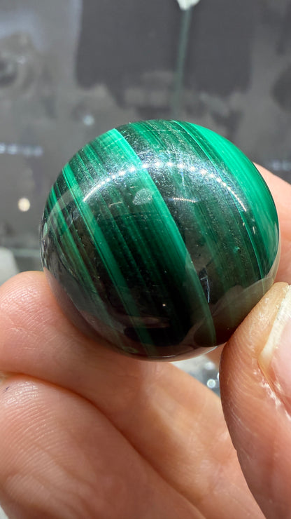 Malachite Sphere- 1.1 inch diameter