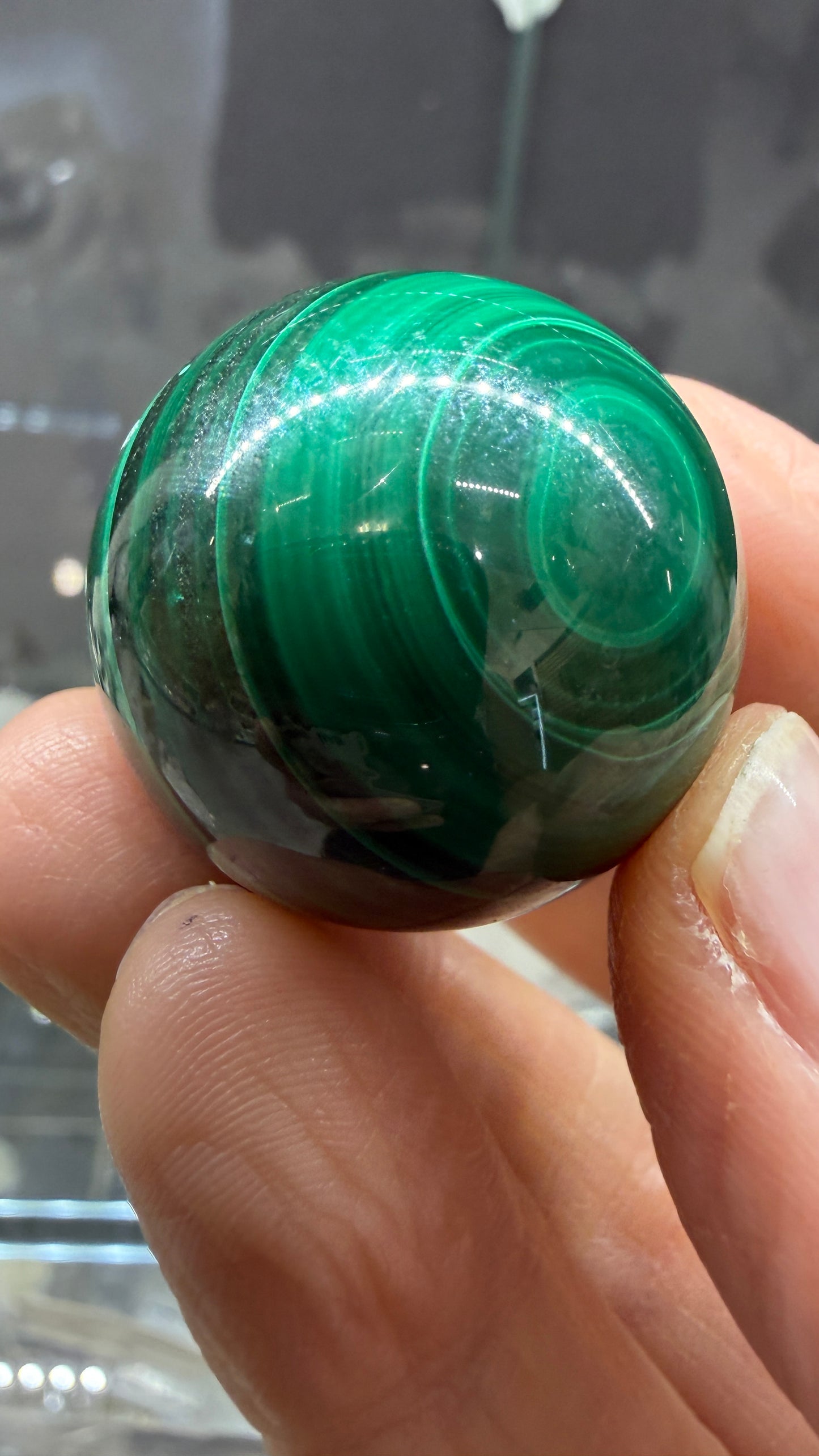 Malachite Sphere- 1.1 inch diameter