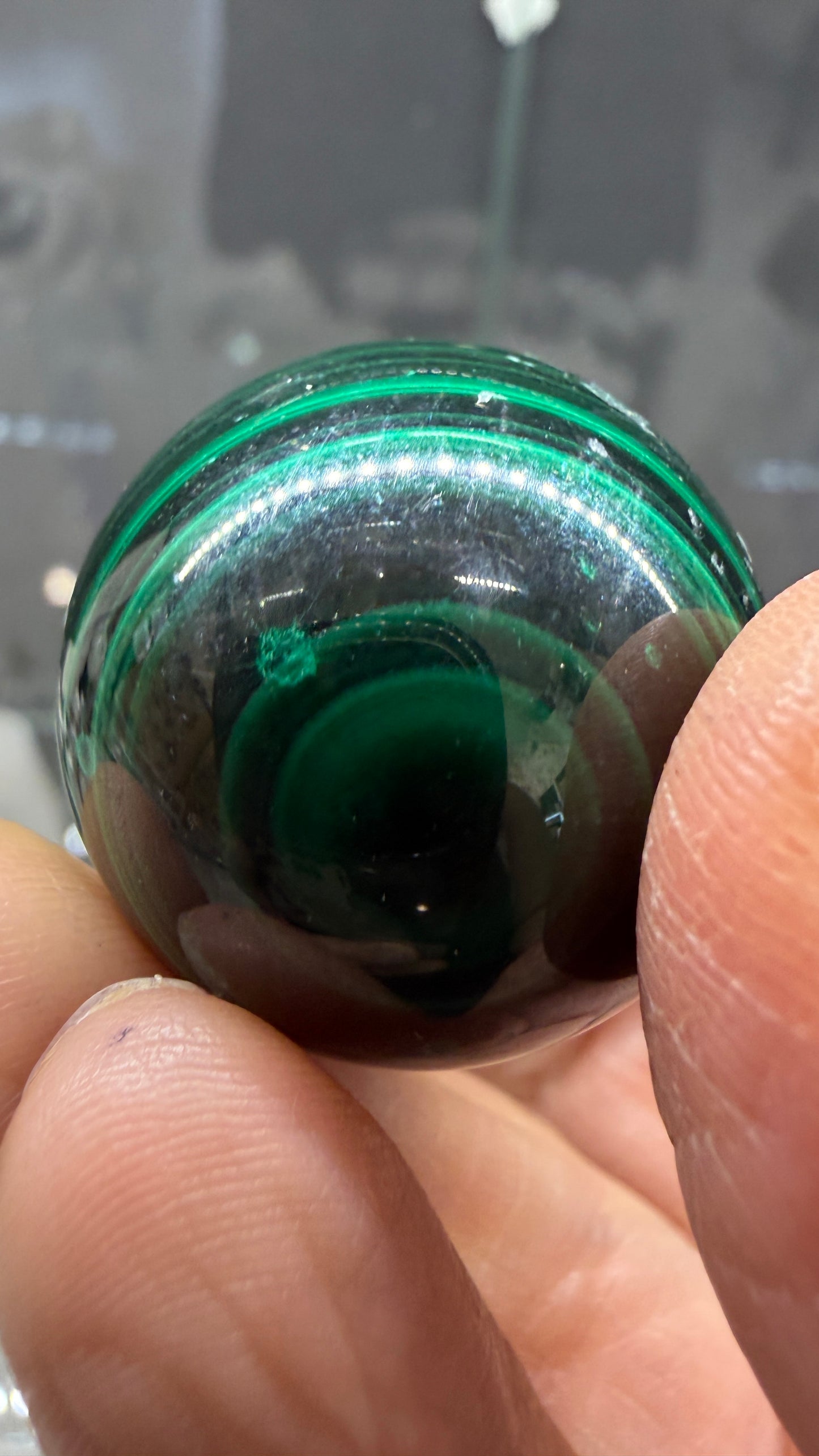 Malachite Sphere- 1.1 inch diameter