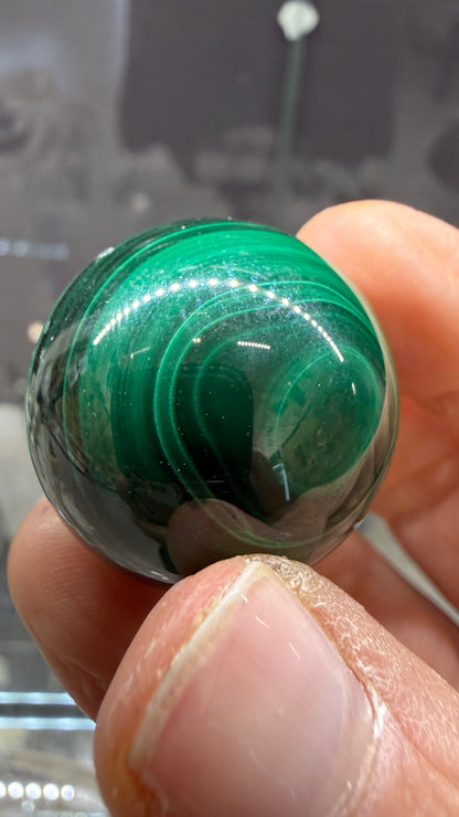 Malachite Sphere- 1.1 inch diameter