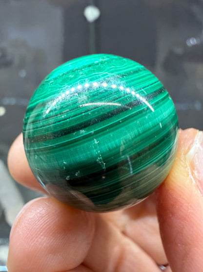 Malachite Sphere- 1.1 inch diameter