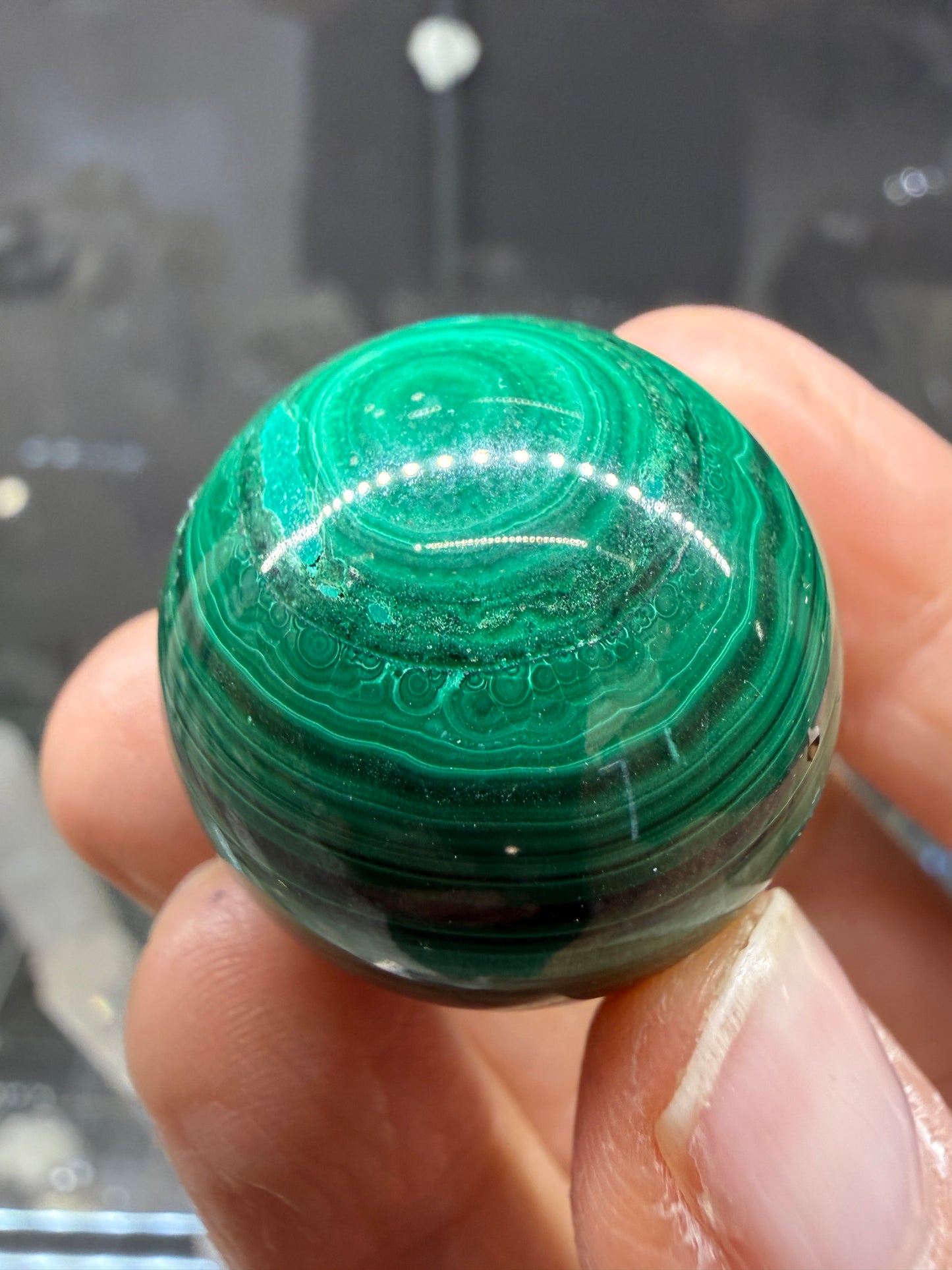 Malachite Sphere- 1.1 inch diameter