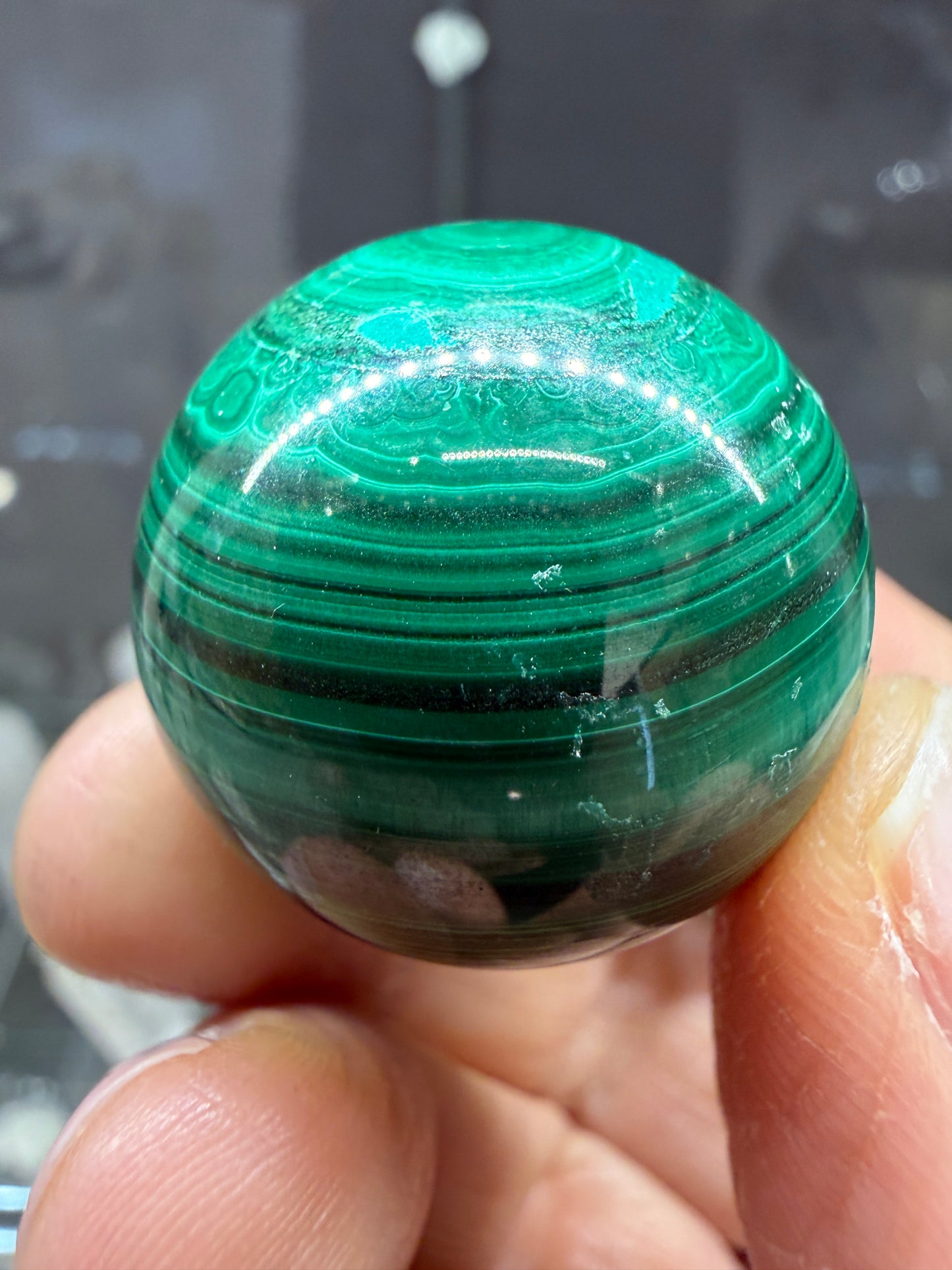 Malachite Sphere- 1.1 inch diameter