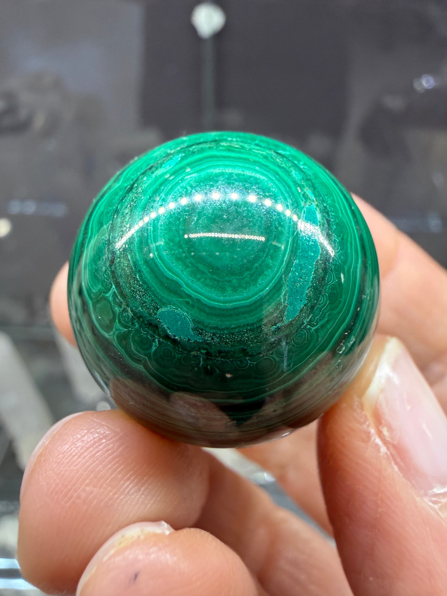 Malachite Sphere- 1.1 inch diameter
