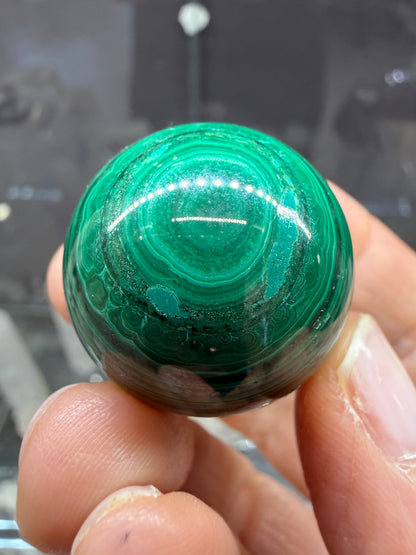 Malachite Sphere- 1.1 inch diameter