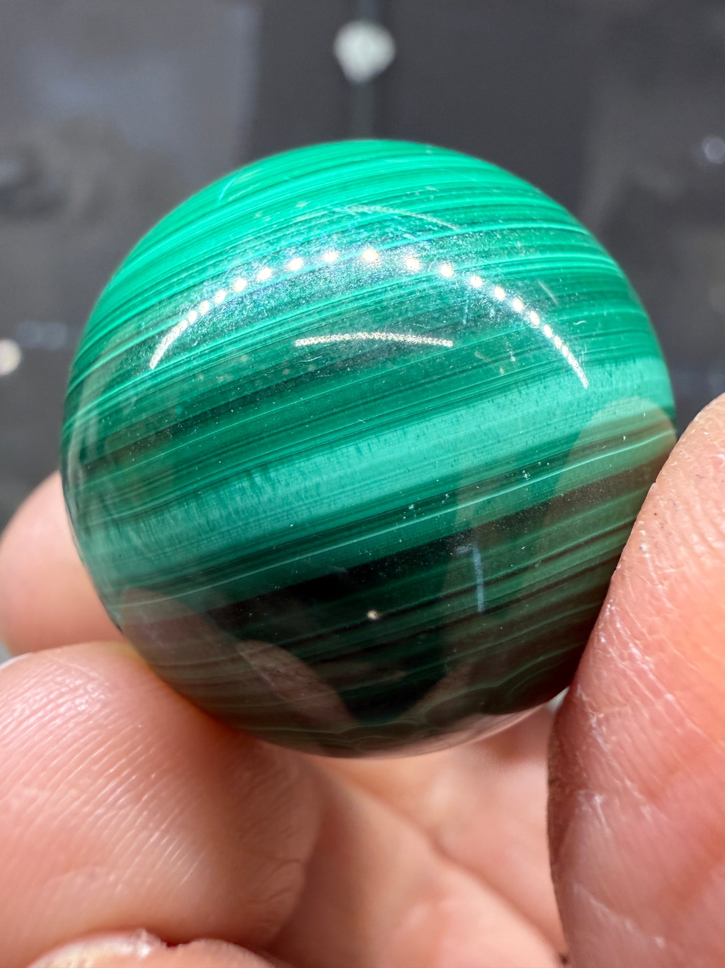 Malachite Sphere- 1.1 inch diameter