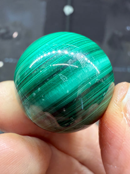 Malachite Sphere- 1.1 inch diameter