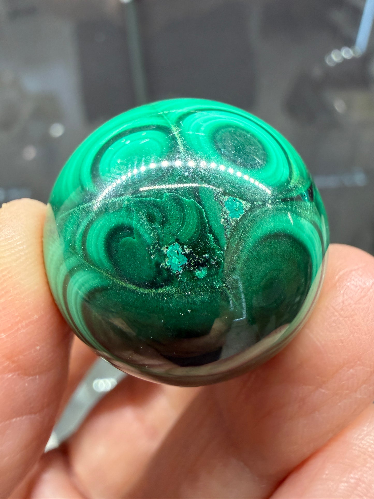 Malachite Sphere- 1 inch diameter