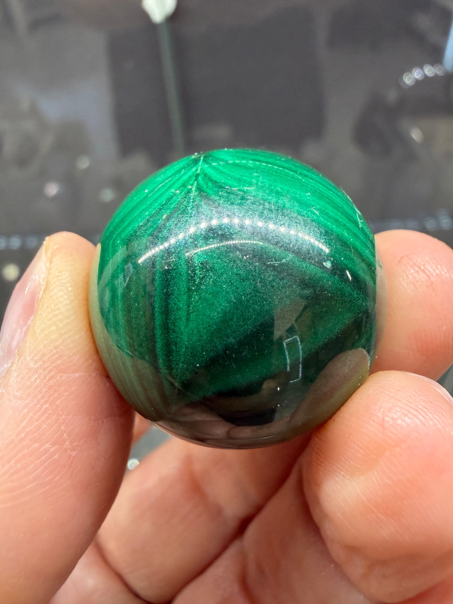 Malachite Sphere- 1 inch diameter
