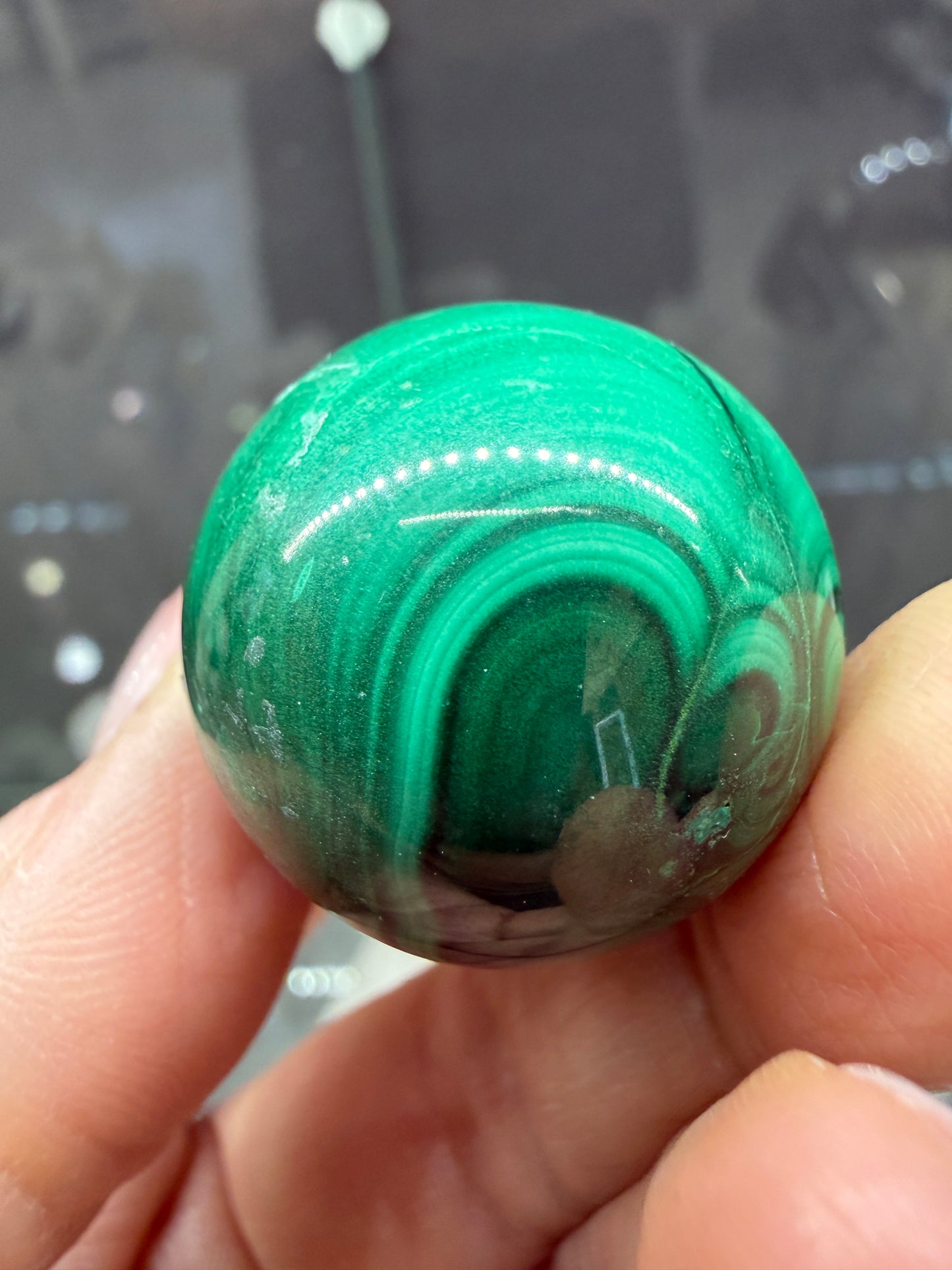 Malachite Sphere- 1 inch diameter