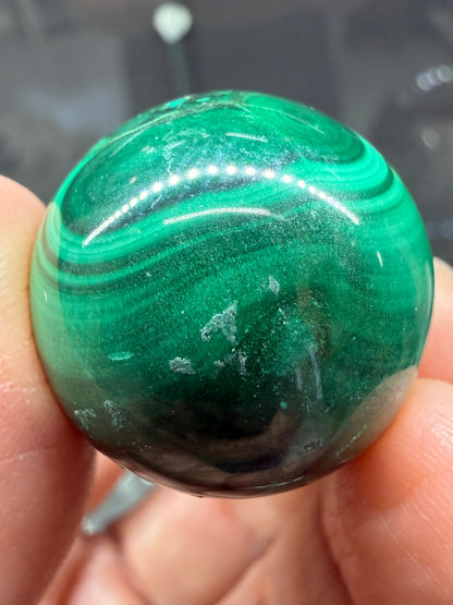 Malachite Sphere- 1 inch diameter