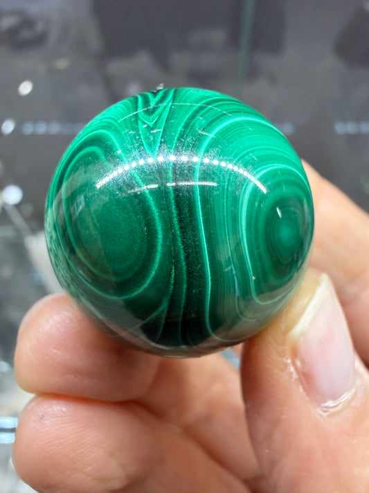 Malachite Sphere- 1 inch diameter