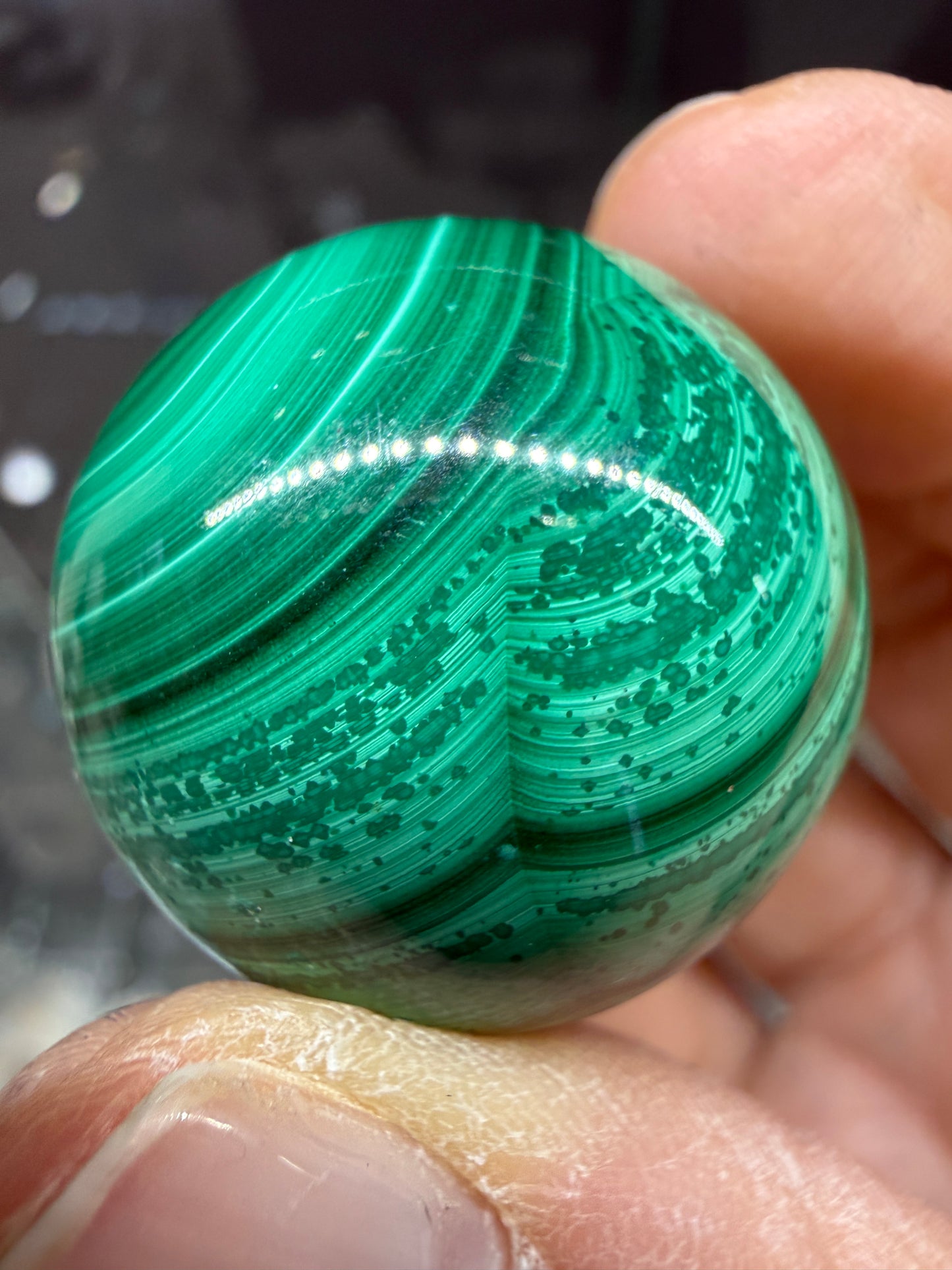 Malachite Sphere- 1 inch diameter