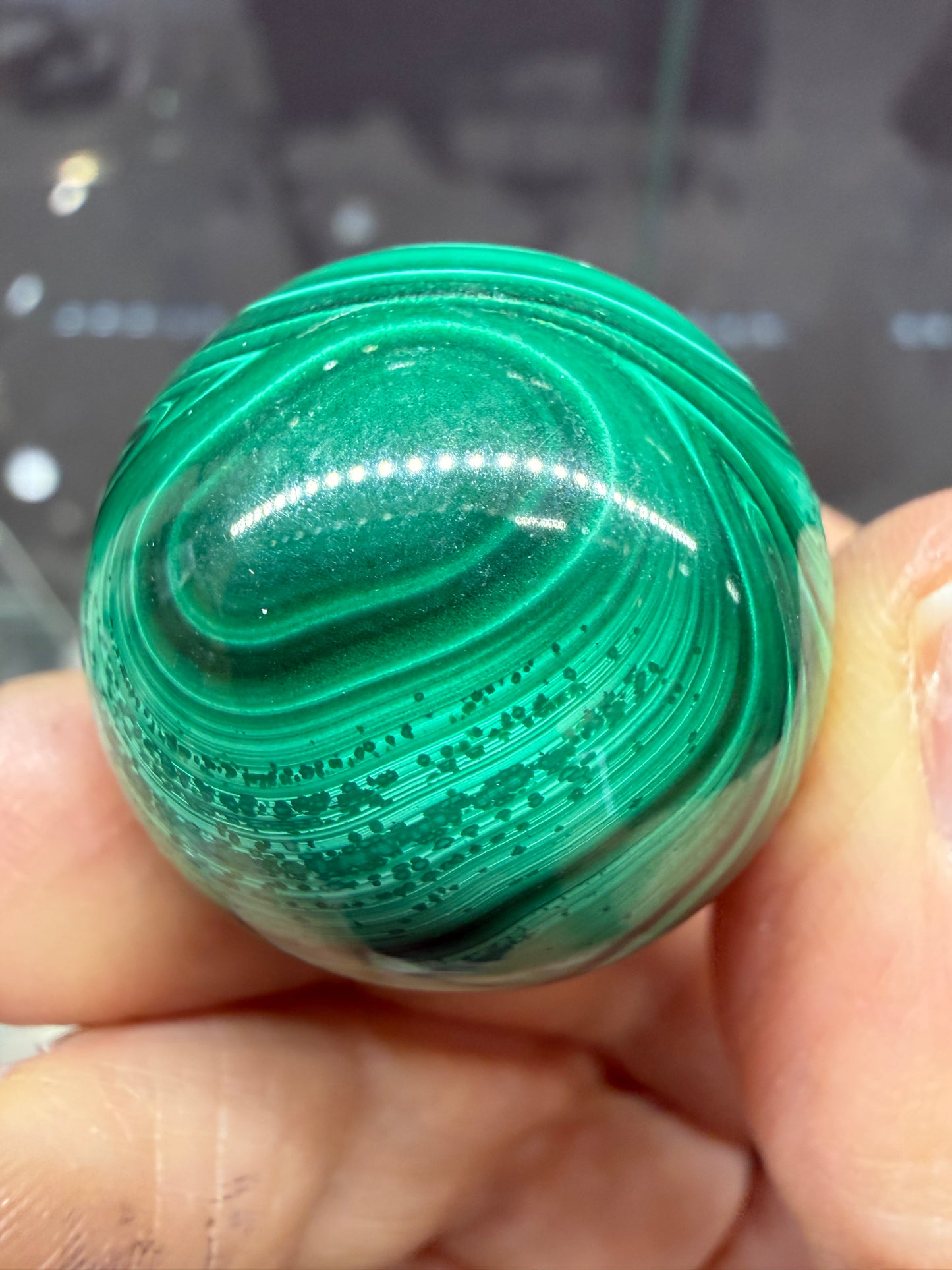 Malachite Sphere- 1 inch diameter