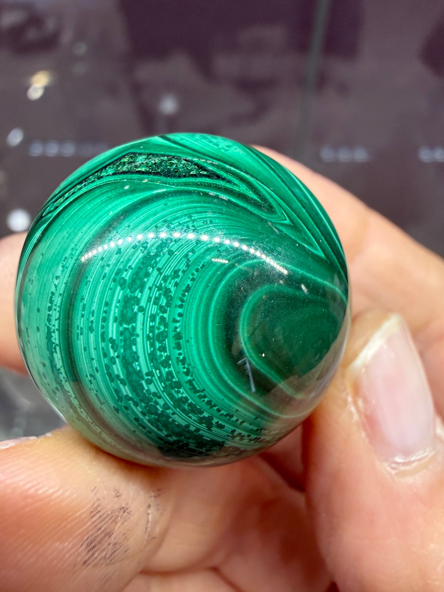 Malachite Sphere- 1 inch diameter