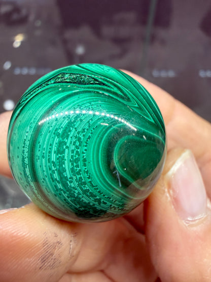 Malachite Sphere- 1 inch diameter