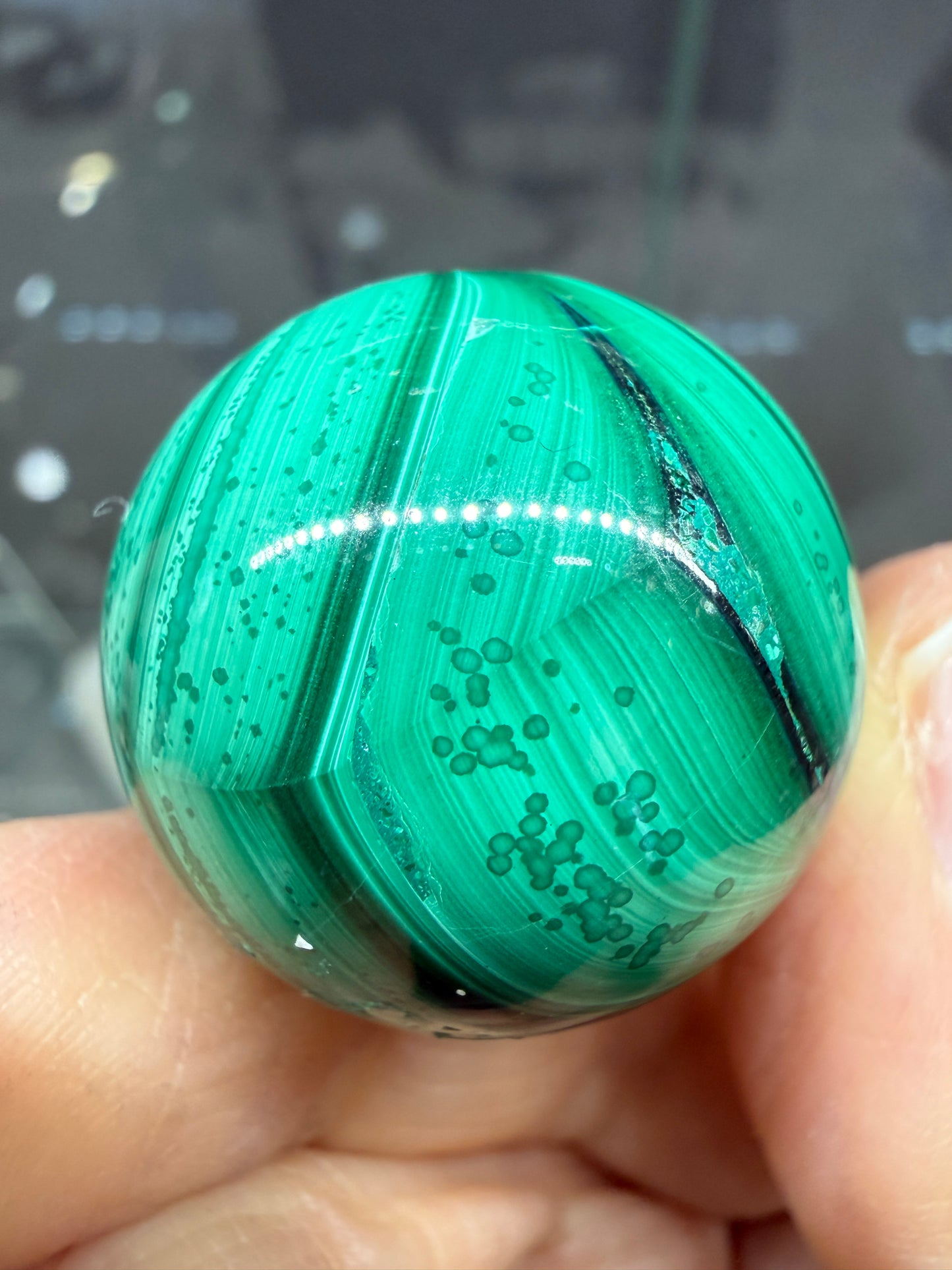 Malachite Sphere- 1 inch diameter