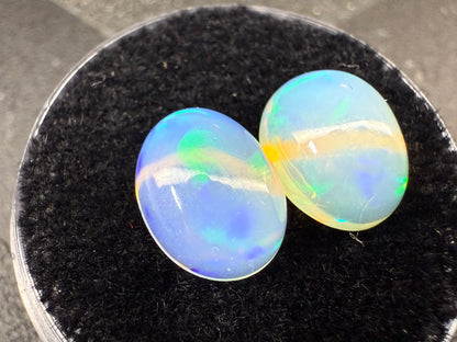 Welo Opal Cabochon Pair: 3.65 ct– 10x8x4mm