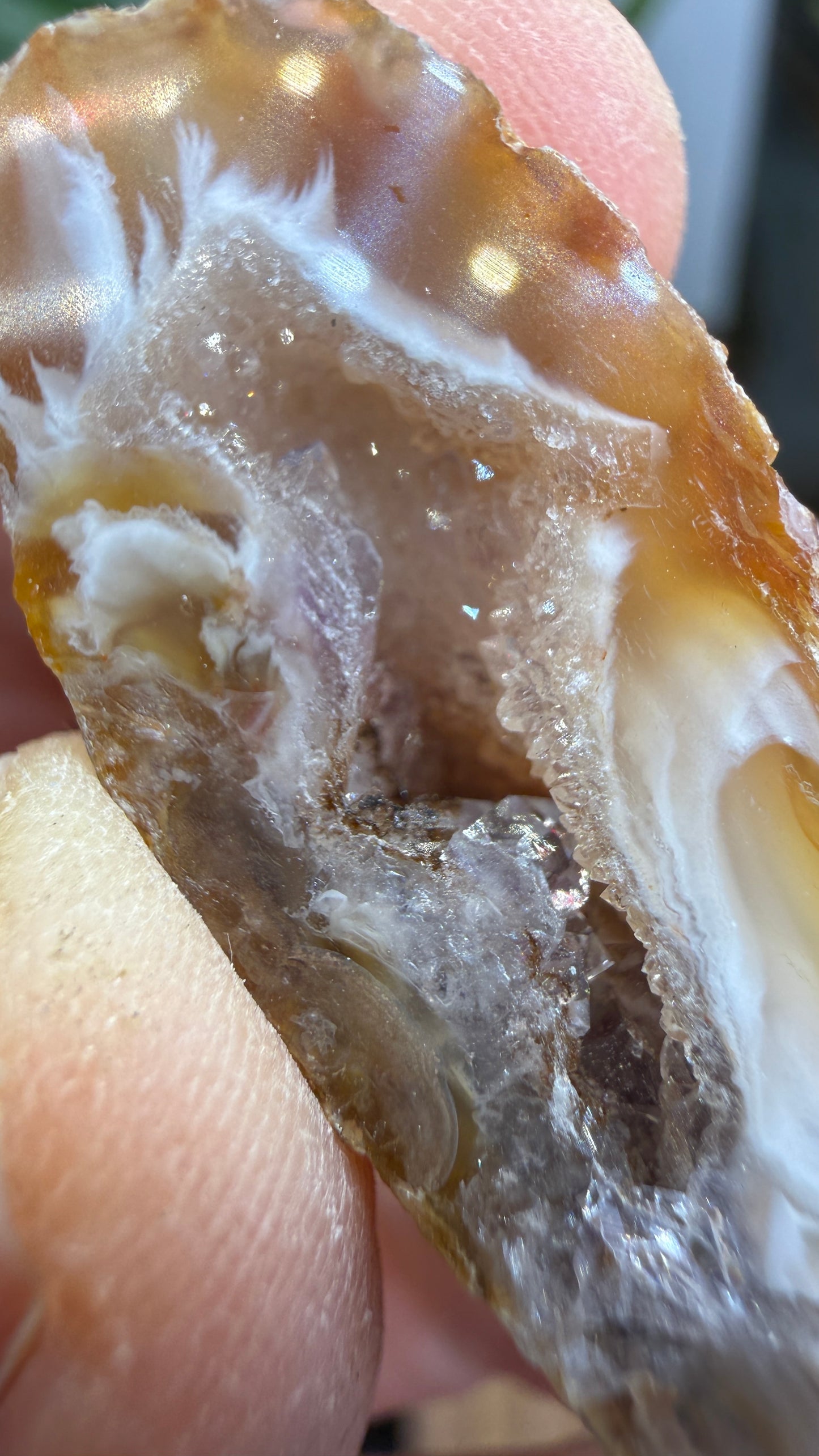 Polished Agate Geode Half with Druzy Quartz