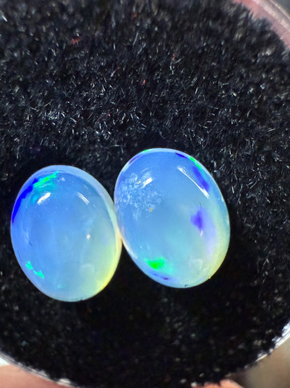 Welo Opal Cabochon Pair: 1.75 ct– 8x6x4mm
