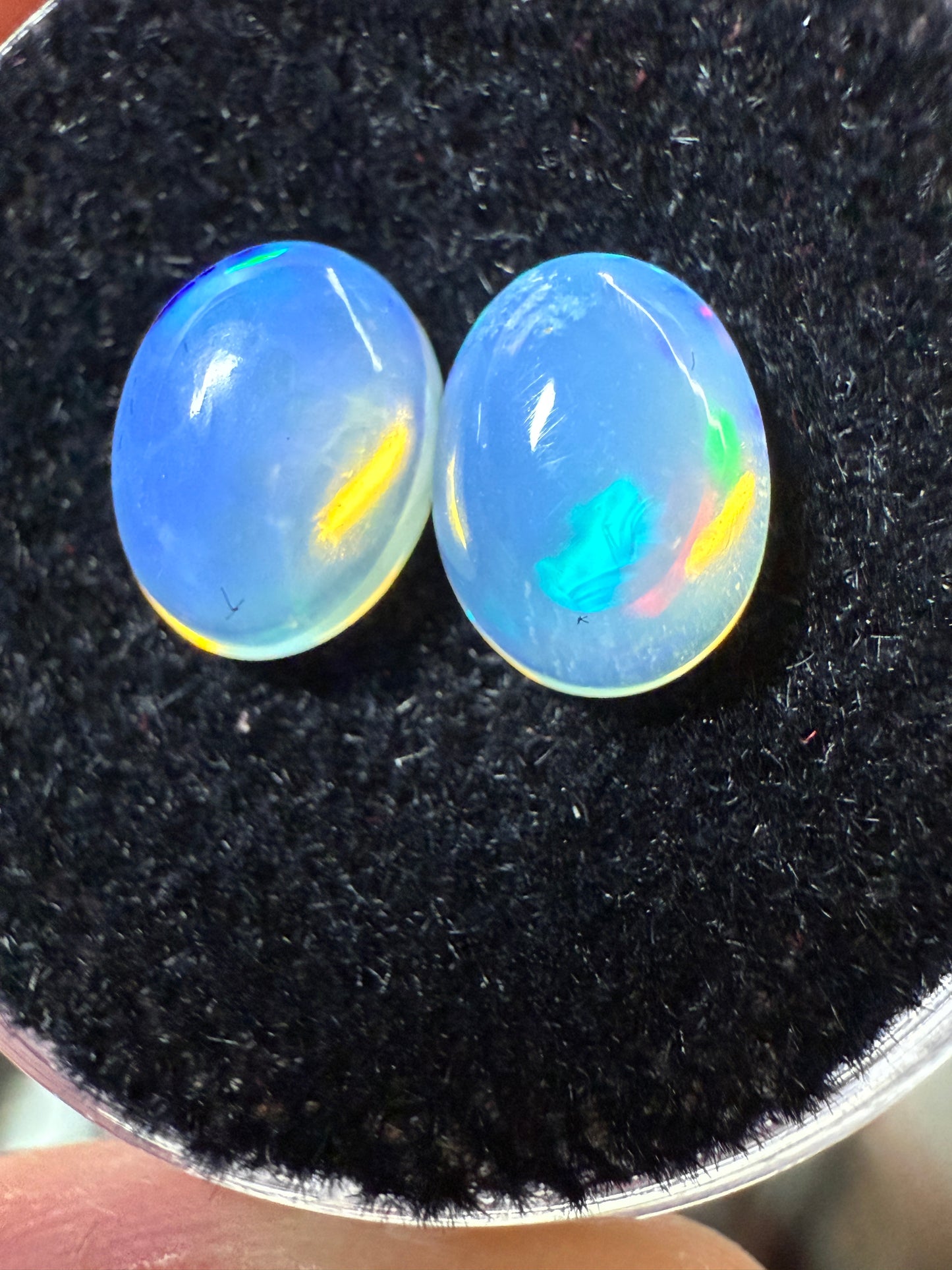 Welo Opal Cabochon Pair: 1.75 ct– 8x6x4mm